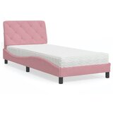 Krevet s madracem ružičasti 80 x 200 cm baršunasti | Eponuda.com