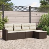  5-dijelni set vrtnih sofa s jastucima poliratan smeđi | shoptok.hr