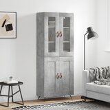 The Living Store Visoka komoda betonsko siva 69,5x34x180 cm inženirski les - Visoka Omara, (21430101) | Shoptok.si