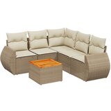  6-dijelni set vrtnih sofa s jastucima bež od poliratana | shoptok.hr