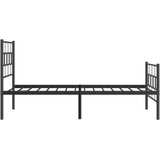  Metalni okvir kreveta uzglavlje i podnožje crni 90 x 200 cm | shoptok.hr