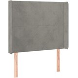  Uzglavlje s ušima svjetlosivo 83x16x118/128 cm baršunasto | shoptok.hr