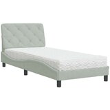  Krevet s madracem svjetlosivi 90x190 cm baršunasti | shoptok.hr