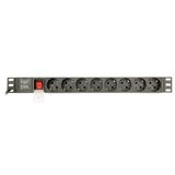Gembird EG-PDU-014-C14 C14 Produzni kabl sa zastitom 8 uticnica 10A, PDU 1U, aluminium, 3m | ePonuda.com