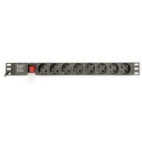 Gembird EnerGenie EG-PDU-014 Rack Power Distribution Unit (8 Schuko sockets, 1U, 16A, Schuko plug, 3m, black color) | shoptok.hr