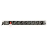 EnerGenie EG-PDU-014 Rack Power Distribution Unit (8 Schuko sockets, 1U, 16A, Schuko plug, 3m, black color)
