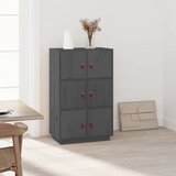 The Living Store Visoka omara siva 67x40x108,5 cm trdna borovina - Visoka Omara, (21430854) Cene