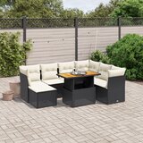 vidaXL 8-dijelni set vrtnih sofa od poliratana s jastucima crni | shoptok.hr