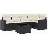  6-dijelni set vrtnih sofa s jastucima crni od poliratana Crna | shoptok.hr