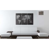  Slika - Map of the World (Spanish language) - triptych 120x80 | shoptok.hr