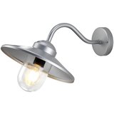 Elstead Lighting Elstead Klampenborg Zunanja kupolasta stenska svetilka z 1 lučjo, srebrna, IP44, E27, (22100003) | Shoptok.si