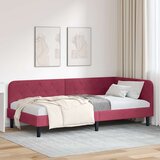  Kutni okvir kreveta Vinska crvena 90 x 190 cm Baršun | shoptok.hr