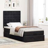 vidaXL Otomanski posteljni okvir z vzmetnicami črn 80x200cm žamet, (21610954) | Shoptok.si