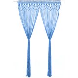 vidaXL Zavesa makrame modra 140x240 cm bombaž Cene