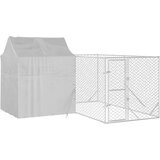 vidaXL Vanjski kavez za pse s krovom srebrni 4x4x2 5 m pocinčani čelik | shoptok.hr
