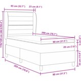 Box Spring postelja z vzmetnico v taupe barvi, 80x200 cm, tkanina, (22052894) | Shoptok.si