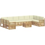 Set vanjskih sofa 8 kom. Bijela i Krem Poliester | shoptok.hr