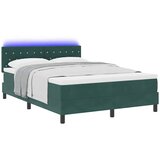  LED Box Spring Krevet Tamnozelena 140 x 190 cm Baršun | shoptok.hr