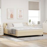 Box Spring Krevet s Madracem Krem 180x200 cm Tkanina | shoptok.hr