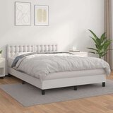  Box spring postelja z vzmetnico bel 140x200 cm umetno usnje, (20790091) Cene
