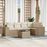  6-dijelni set vrtnih sofa s jastucima bež od poliratana | shoptok.hr