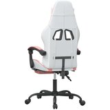  Vrtljivi gaming stol z oporo za noge belo in roza umetno usnje, (21377279) | Shoptok.si