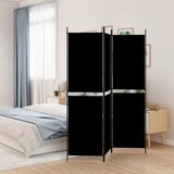 vidaXL Sobna pregrada s 3 panela crna 150 x 200 cm od tkanine Cijene
