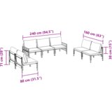 vidaXL Vrtna sedežna garnitura 7 pcs Antracitna Jeklo | Shoptok.si