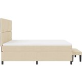 vidaXL Box Spring Krevet s Madracem &amp Klupom Krem 180x200 cm Tkanina | shoptok.hr