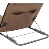  Zložljive podloge za na plažo 2 kosa jeklo in blago rjave, (20660344) | Shoptok.si