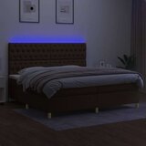  Krevet box spring s madracem LED tamnosmeđi 200x200 cm tkanina | shoptok.hr
