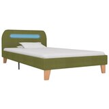 Maison Chic Posteljni okvir - Enojna postelja - Postelja za odrasle z LED osvetlitvijo zeleno blago 90x200 cm, (21695158) Cene