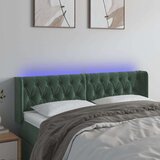 vidaXL led uzglavlje tamnozeleno 163x16x78/88 cm baršunasto | shoptok.hr