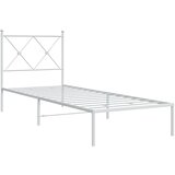  Metalni okvir za krevet s uzglavljem bijeli 80x200 cm | shoptok.hr