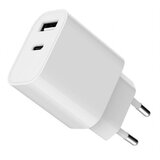 Gembird TA-UC-2AC12-01 USB punjac, 2-port USB-A+ USB-C, 2.4 A, white | ePonuda.com
