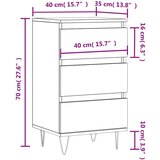  Komoda boja dimljenog hrasta 40 x 35 x 70 cm konstruirano drvo | shoptok.hr