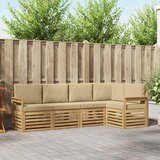  Set vanjskih sofa 5 pcs Bijela i bež 247 x 128,5 x 73 cm | Shoptok.si