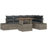 vidaXL 6-delni vrtni set sofe s blazinami Siva Poli ratan | Shoptok.si