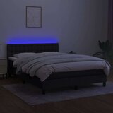  Krevet box spring s madracem LED crni 140x190 cm od tkanine | shoptok.hr