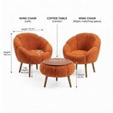 Atelier Del Sofa set fotelja i stolića za kafu, 3 dijela, narandžasta Slike