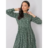 Fashionhunters SUBLEVEL Dark green floral dress
