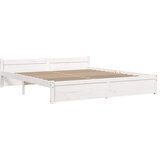  Okvir za krevet od masivnog drva bijeli 180 x 200 cm veliki | shoptok.hr