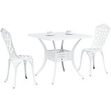  Set za vrtni bistro od 3 dijela bijelog livenog aluminija | shoptok.hr