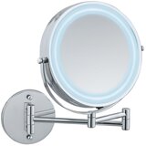 Wenko Stensko povečevalno ogledalo z LED lučko Power-Loc Lumi | Shoptok.si