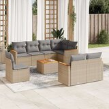 vidaXL 9-dijelni set vrtnih sofa s jastucima bež od poliratana | shoptok.hr