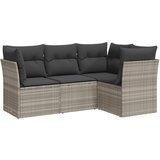 Maison Chic Seti vrtnega pohištva - Vrtna garnitura - Vrtni pohištvo set 4-delna z blazinami siv poli ratan, (21820976) | Shoptok.si