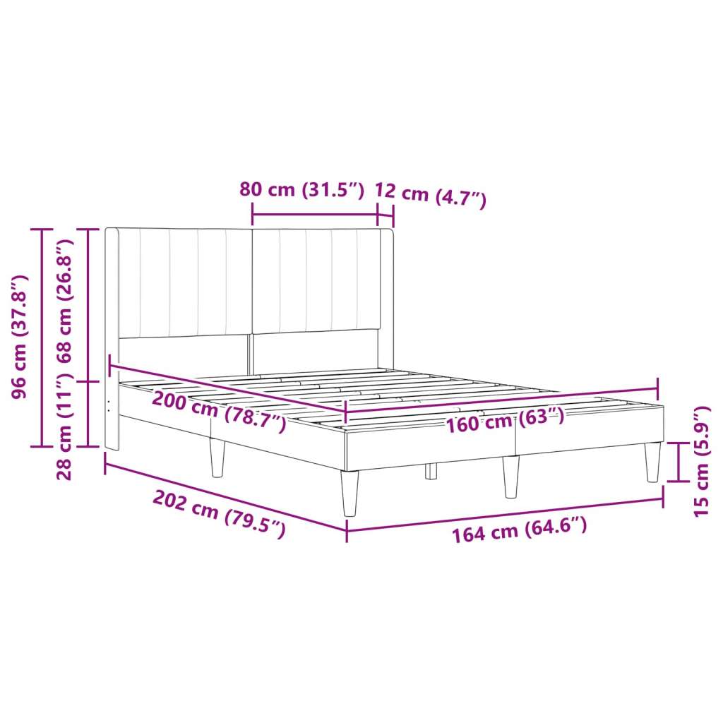  Okvir za krevet Ružičasta 160 x 200 cm Baršun - Ružičasta 160 x 200 cm | shoptok.hr