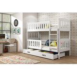 Molarem Home Drveni dječji krevet na kat Kubus s ladicom - bijeli - 190x90 cm - Madrac od PE pjene s kokosovim slojem 10cm | shoptok.hr