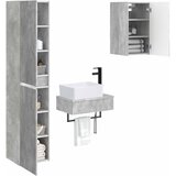  Set namještaja za kupaonicu 3 kom. Betonska siva 33 x 34,5 x 160 cm | shoptok.hr