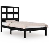 The Living Store Posteljni okvir črn iz trdnega lesa 75x190 cm - Posteljni Okvir, (21524726) | Shoptok.si